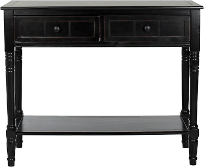 #ad American Homes Collection Samantha Distressed Black 2 Drawer Console Table $127.99