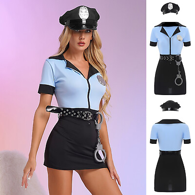 #ad Women#x27;s Halloween Theme Party Costume Cop Police Cosplay Dress Outfits Clubwear $7.99