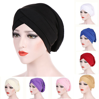 #ad Women#x27;s Muslim Turban Hat Hijab Head Scarf Chemo Cancer Hair Loss Cap Headwear Y $9.93