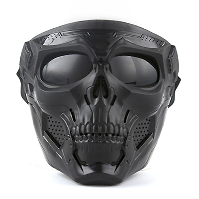 #ad Black Skull Full Face Mask Motorcycle Riding Protective Goggle Eye Protection US $14.24