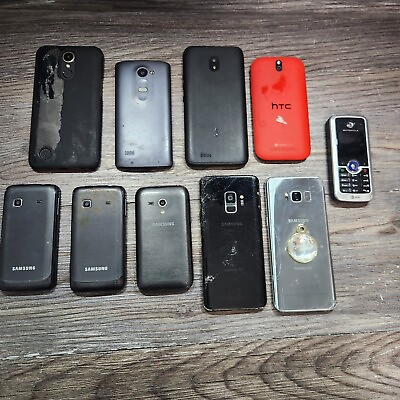#ad Lot of 9 Samsung amp; Android Cell Phones Galaxy S8 S9 FOR PARTS REPAIR NOT WORKING $29.99