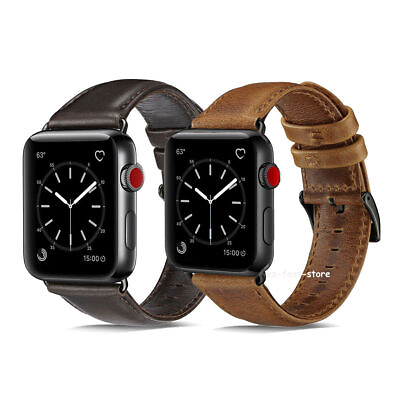 #ad Genuine Leather Band Wrist Strap for Apple Watch Series 9 8 7 6 5 4 3 iWatch SE2 $10.99
