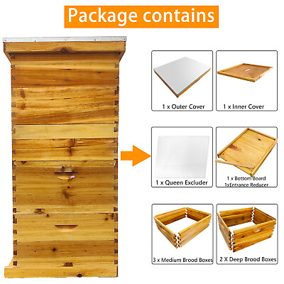 #ad #ad Langstroth 10 Frames Size Beehive Frames Bee House for Beekeeping 5 Boxes $138.99