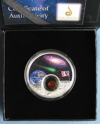 #ad 2019 Niue Moon Landing Space flown Statue Liberty Copper 1 oz Silver CoinJewels $161.99
