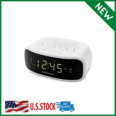 #ad Alarm Clock Buzzer With Digital AM FM Radio LED Snooze Display Battery Backup 5″ $25.35