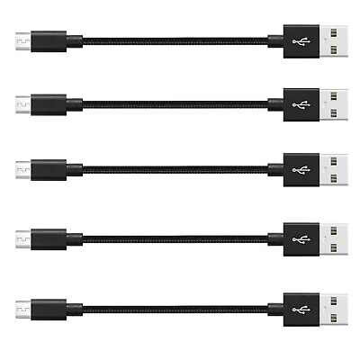 #ad 5 Pack Micro USB High Speed Short Charger Data Cable Fast USB Charging Cord 10quot; $9.90