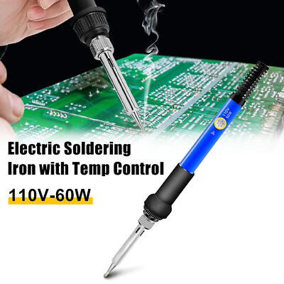 #ad 60W Electric Soldering Iron Kit 110V Solder Tin Welding Heating Nib Repair Tool $9.77