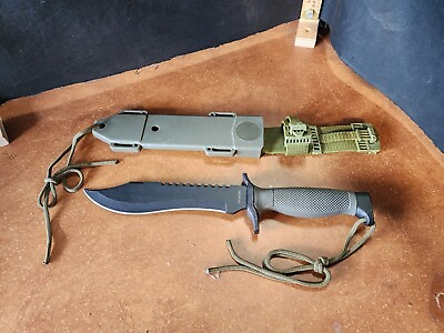 #ad Tactical Fixed Blade Bowie Survival Hunting Combat Knife W Sheath $8.50