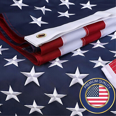 #ad US American Flag Heavy Duty Luxury Embroidered Stars Sewn Stripes Grommets Nylon $11.95