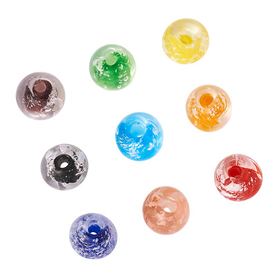 #ad 100pcs Handmade Luminous Lampwork Beads Round Smooth Beads Spacer Crafting 8mm $8.99