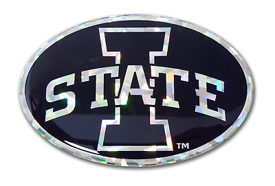#ad Iowa State University Silver Reflective 3D Domed Decal $7.39