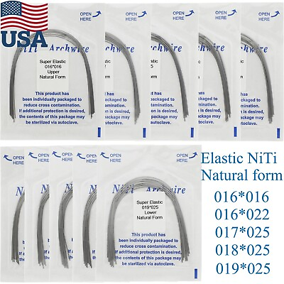 #ad 10 Pack Dental Orthodontic NiTi Arch Wire Alambre Ortodoncia Natural Rectangular $26.99