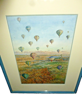 #ad Robin Coventry God Bless America Watercolor Ink Painting 11.5x17quot; Air Baloons $381.48
