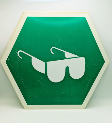 #ad Vintage Safety Goggles Area Sign Protection Glasses Green Workshop Chemistry $24.95