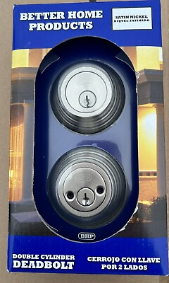 #ad Better Home Products 20715SN Double Cylinder Deadbolt Door Lock Satin Nickel $19.95
