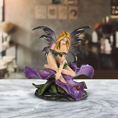 #ad Violet Flower Fairy Statue 4.5quot;H Fantasy Collectible Figurine Room Decor $39.41