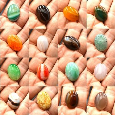 #ad 1pc Oval Red Agates Beads 18x25mm Flatback Dome Stone Cabochons Jewelry Making S $9.98