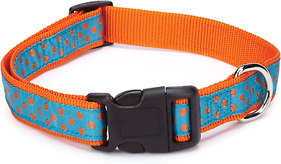 #ad Nylon Polka Dot Dog Collar 6–10 Inch Orange $14.99