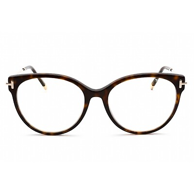 #ad Tom Ford Designer Blue Block Eyeglasses Dark Havana Frame Rose Gold Arms FT5770B $160.50