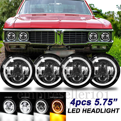 #ad 4PCS 5 3 4quot; 5.75 inch Round LED Headlights Halo DRL For Buick Riviera 1963 1974 $85.88