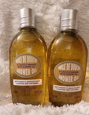#ad 2x L#x27;Occitane Almond Cleansing amp; Softening Shower Oil 8.4oz Each New Sealed $31.97
