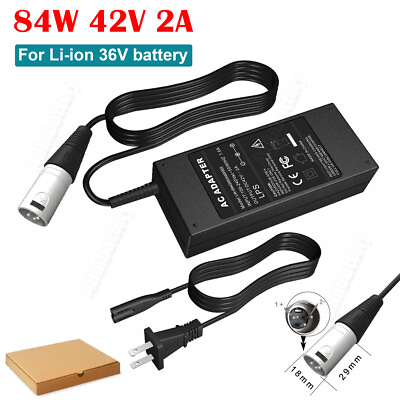 #ad 42V 2A Battery Charger Adapter For 36V 9S Li ion E bike Electric Scooter Bicycle $12.99