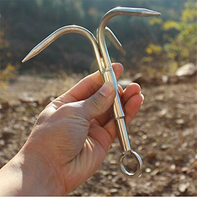 #ad Grappling Hook Grapnel Hook 3 Claw Stainless Steel Tree Assorted Colors $16.39