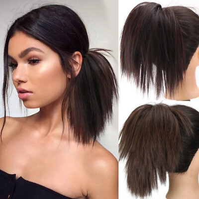 #ad Messy Bun Hair Piece Updo Chignon Natural as Human Hair Band Elastic Ponytail US $7.67