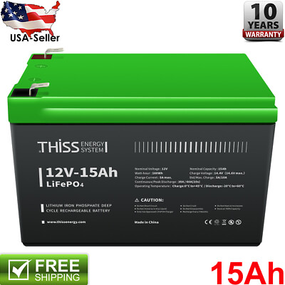 #ad 12V 15Ah Lithium Cycle Rechargeable Energy Storageamp; Off Grid Application Battery $49.98