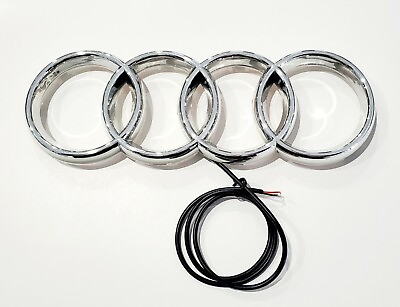 #ad 28 CM For Audi White Grill Grille Front Hood A3 A4 A5 A6 A7 Q3 Q5 Q7 LED Emblem $59.95