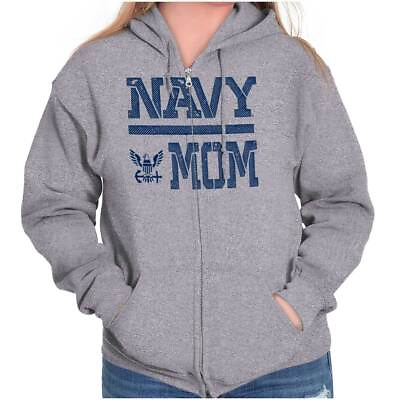 #ad US Navy Proud Mom Mothers Day Military Gift Womens Zip Hooded Sweatshirt Hoodie $34.99