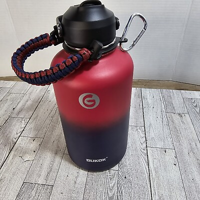 #ad Gukok Stainless Steel Insulated Water Bottle Spout Lid Paracord Handle 64 ounce $29.99