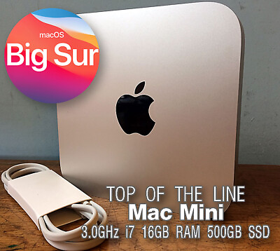 Apple Mac Mini 3.0Ghz Core i7 16GB RAM 500GB SSD OS11 #x27;BIG SUR#x27; TOP OF THE LINE $633.36
