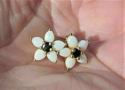 #ad 2.50Ct Round Cut Blue Sapphire amp; Fire Opal Stud Earrings 14K Yellow Gold Over $85.00