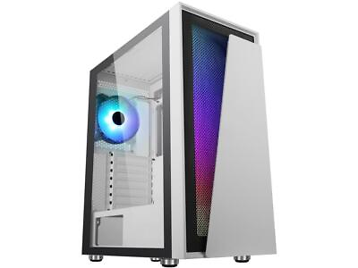 DIYPC IDX1 W ARGB White Steel Tempered Glass ATX Mid Tower Computer Case with $65.99