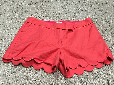 #ad J Crew Womens Short Size 6 Orange Linen Scalloped Edge Pockets Classic $14.99