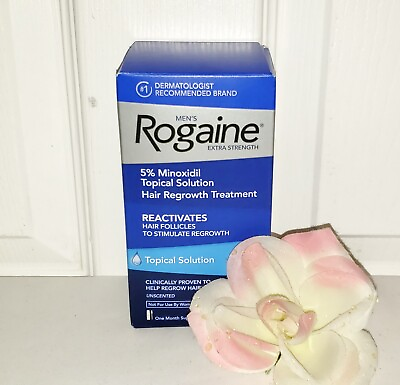 #ad Rogaine Mens Extra Strength 5% Minoxidil Topical Solution 1mo 2oz 60ml Hair Loss $33.99