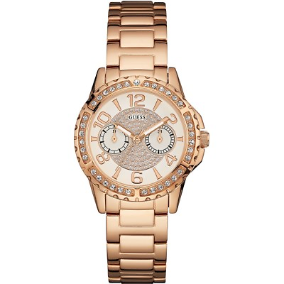 #ad AUTHENTIC GUESS LADIES#x27; SASSY WATCH ROSE GOLD TONE RRP:$399 W0705L3 Brand New AU $189.99
