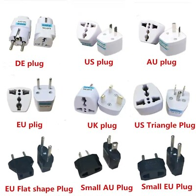 #ad Universal Travel Adapter: UK US AU to EU Plug 2 Pin Power Socket Converter $5.99