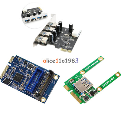 #ad Mini 4 Port PCI E to USB 2.0 3.0 HUB PCI Express Expansion Card Adapter Speed $9.24