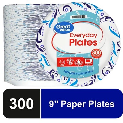 #ad Great Value Everyday Disposable Paper Plates 9in 300ct $16.54