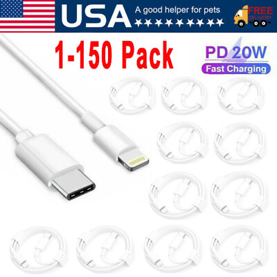 #ad Fast Charger USB C Charging Cable For iPhone 14 13 12 11 Pro Max XR 8 iPad Lot $225.99