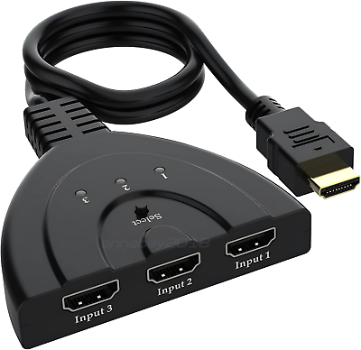 #ad 3 Port HDMI Splitter Cable 1080P Switch Switcher HUB Adapter for HDTV PS4 Xbox $4.79