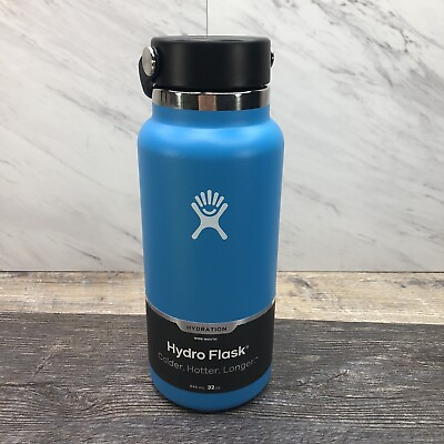 #ad Hydro Flask 32 oz 946 mL Water Bottle Wide Mouth Flex Cap Insulated #x27;Pacific#x27; $24.99