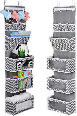 Multifunction Over The Door Hanging Organizer with Large Pockets and Metal Hooks $22.99