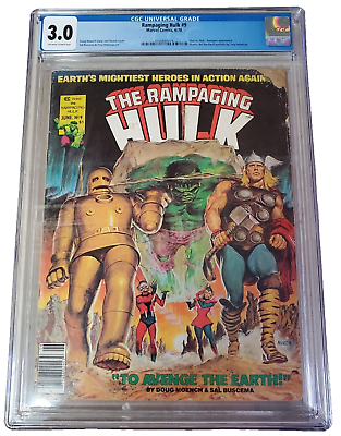 #ad Rampaging Hulk Issue #9 Comic Magazine. CGC Graded. Marvel 1978. Thor vs Hulk $69.99
