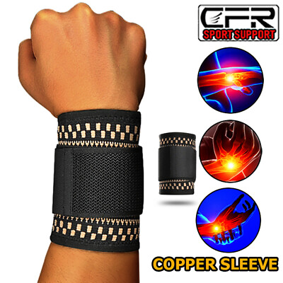 #ad Copper Wrist Brace Sports Band Wrap Adjustable Support Strap Carpal Tunnel CFR $7.99