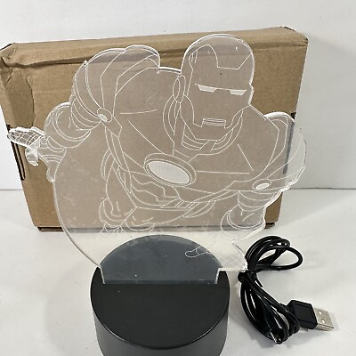 #ad Iron Man 3D Night Light Illusion Lamp Gift Hologram $13.00