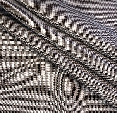 #ad Masterpiece Jacketing with Pure Silk amp; Wool Windowpane Made in England 3 Yards $120.00