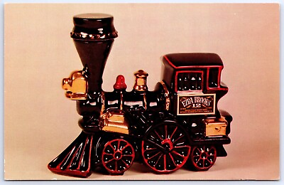 #ad ezra brooks small locomotive iron horse vintage unposted postcard $7.18